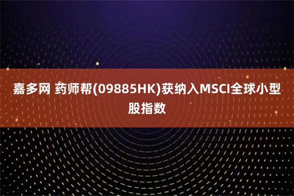 嘉多网 药师帮(09885HK)获纳入MSCI全球小型股指数